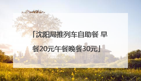沈阳局推列车自助餐 早餐20元午餐晚餐30元