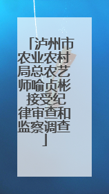 泸州市农业农村局总农艺师喻贞彬 接受纪律审查和监察调查