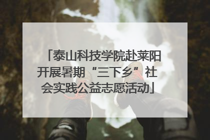 泰山科技学院赴莱阳开展暑期“三下乡”社会实践公益志愿活动