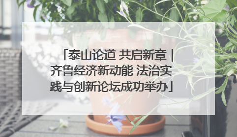 泰山论道 共启新章｜齐鲁经济新动能 法治实践与创新论坛成功举办
