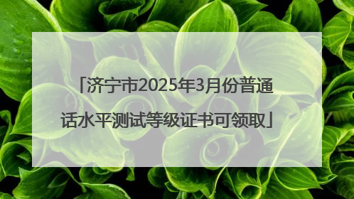 济宁市2025年3月份普通话水平测试等级证书可领取