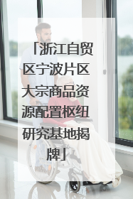 浙江自贸区宁波片区大宗商品资源配置枢纽研究基地揭牌