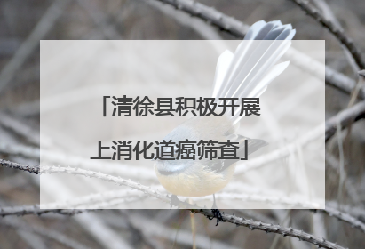 清徐县积极开展上消化道癌筛查