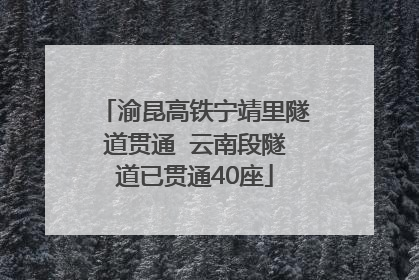 渝昆高铁宁靖里隧道贯通  云南段隧道已贯通40座