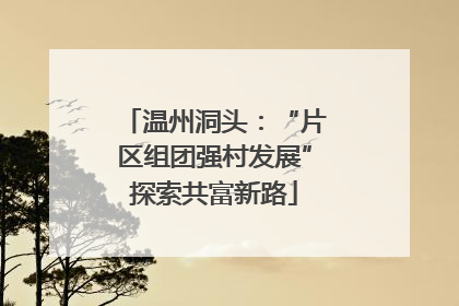 温州洞头：“片区组团强村发展”探索共富新路