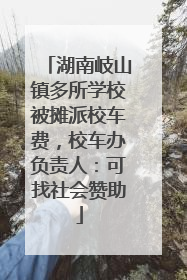 湖南岐山镇多所学校被摊派校车费，校车办负责人：可找社会赞助