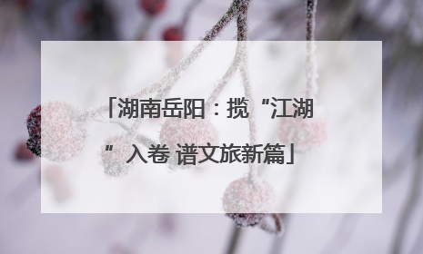 湖南岳阳：揽“江湖”入卷 谱文旅新篇