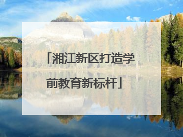 湘江新区打造学前教育新标杆