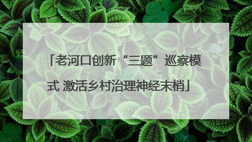 老河口创新“三题”巡察模式 激活乡村治理神经末梢