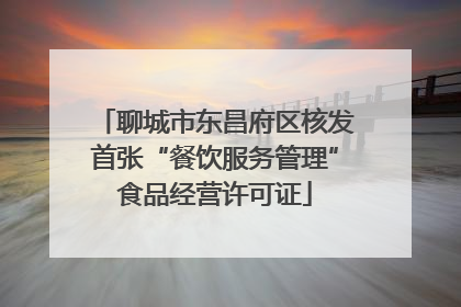 聊城市东昌府区核发首张“餐饮服务管理”食品经营许可证