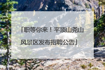 职等你来！平顶山尧山风景区发布招聘公告