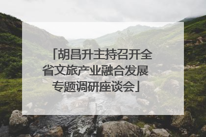 胡昌升主持召开全省文旅产业融合发展专题调研座谈会