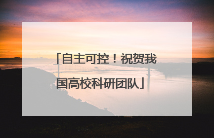 自主可控！祝贺我国高校科研团队