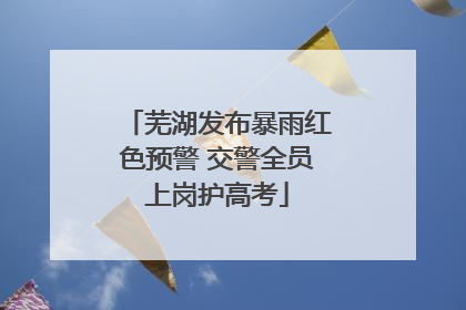 芜湖发布暴雨红色预警 交警全员上岗护高考
