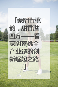 蒙阴育桃韵，甜香溢四方——看蒙阴蜜桃全产业链的创新崛起之路