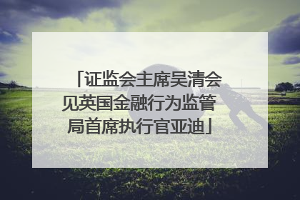 证监会主席吴清会见英国金融行为监管局首席执行官亚迪