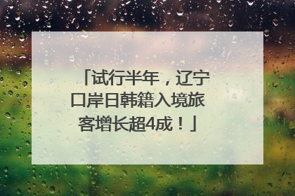 试行半年，辽宁口岸日韩籍入境旅客增长超4成！