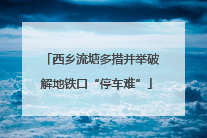 西乡流塘多措并举破解地铁口“停车难”