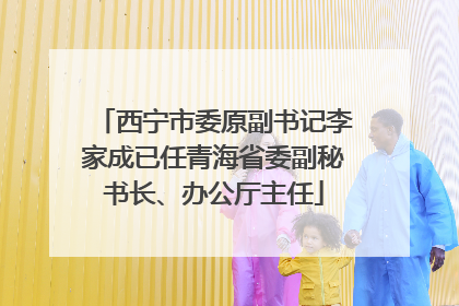 西宁市委原副书记李家成已任青海省委副秘书长、办公厅主任
