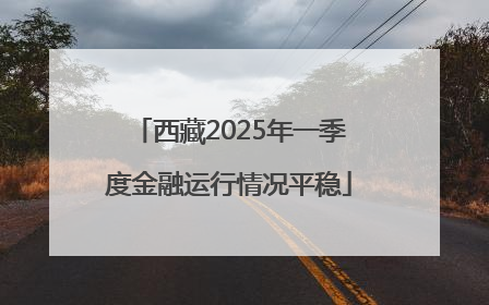 西藏2025年一季度金融运行情况平稳