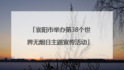 襄阳市举办第38个世界无烟日主题宣传活动