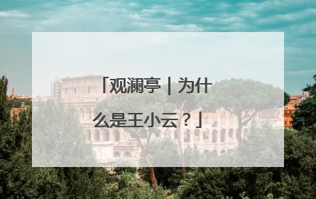 观澜亭｜为什么是王小云？