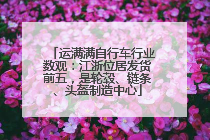 运满满自行车行业数观：江浙位居发货前五，是轮毂、链条、头盔制造中心