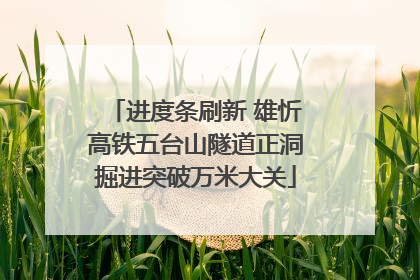 进度条刷新 雄忻高铁五台山隧道正洞掘进突破万米大关