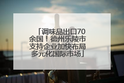 调味品出口70余国！德州乐陵市支持企业加快布局多元化国际市场