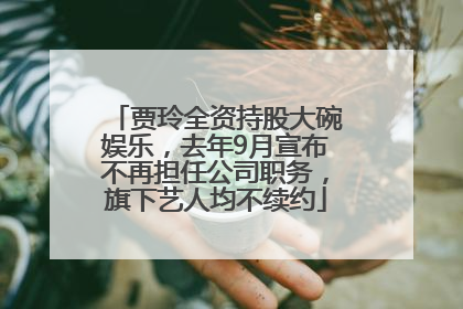 贾玲全资持股大碗娱乐，去年9月宣布不再担任公司职务，旗下艺人均不续约