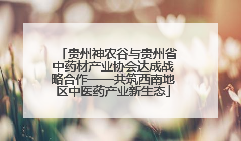 贵州神农谷与贵州省中药材产业协会达成战略合作——共筑西南地区中医药产业新生态