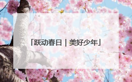 跃动春日｜美好少年