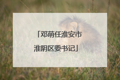 邓萌任淮安市淮阴区委书记