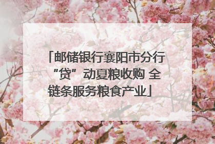 邮储银行襄阳市分行“贷”动夏粮收购 全链条服务粮食产业