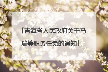 青海省人民政府关于马瑞等职务任免的通知