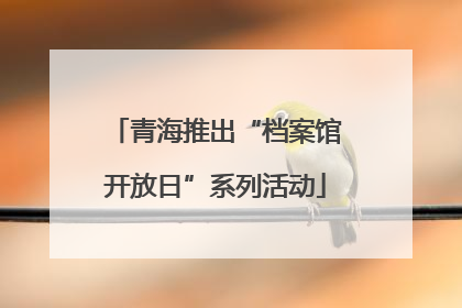 青海推出“档案馆开放日”系列活动