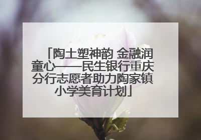 陶土塑神韵 金融润童心——民生银行重庆分行志愿者助力陶家镇小学美育计划