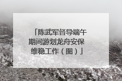陈武军督导端午期间游划龙舟安保维稳工作（图）