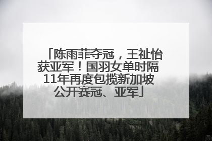 陈雨菲夺冠，王祉怡获亚军！国羽女单时隔11年再度包揽新加坡公开赛冠、亚军