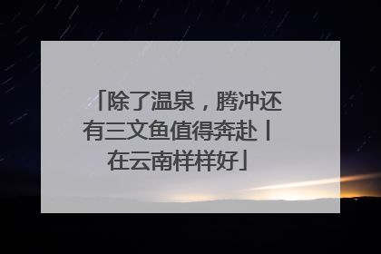 除了温泉，腾冲还有三文鱼值得奔赴丨在云南样样好