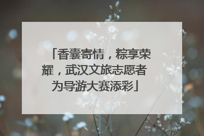 香囊寄情，粽享荣耀，武汉文旅志愿者为导游大赛添彩