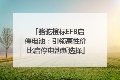 骆驼橙标EFB启停电池：引领高性价比启停电池新选择