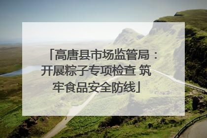 高唐县市场监管局：开展粽子专项检查 筑牢食品安全防线