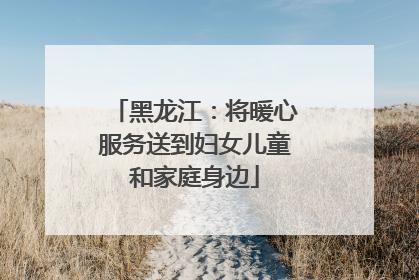 黑龙江：将暖心服务送到妇女儿童和家庭身边