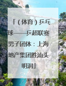 （体育）乒乓球——乒超联赛男子团体：上海地产集团胜汕头明润