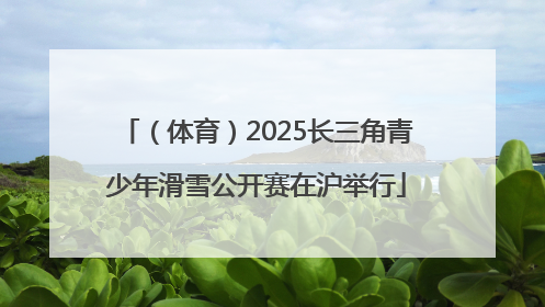 （体育）2025长三角青少年滑雪公开赛在沪举行