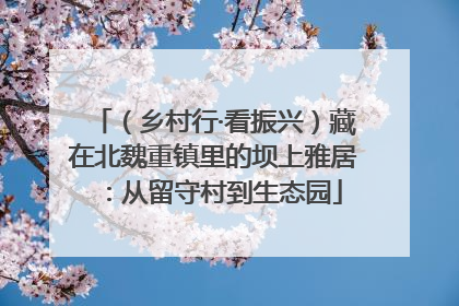 （乡村行·看振兴）藏在北魏重镇里的坝上雅居：从留守村到生态园