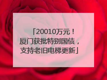 20010万元！厦门获批特别国债，支持老旧电梯更新
