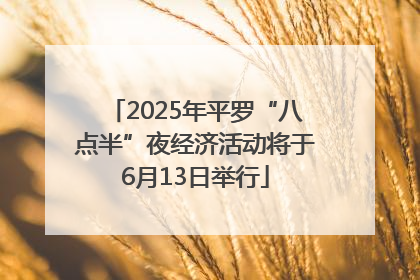 2025年平罗“八点半”夜经济活动将于6月13日举行