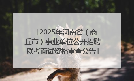 2025年河南省（商丘市）事业单位公开招聘联考面试资格审查公告